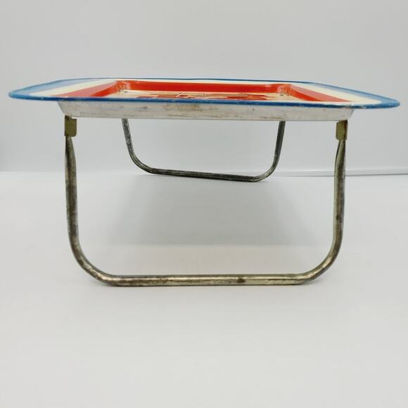 Children's TV Tray Bozo the Clown on TV w/ Folding Legs, Vintage 1960's Tin - Picture 5 of 10